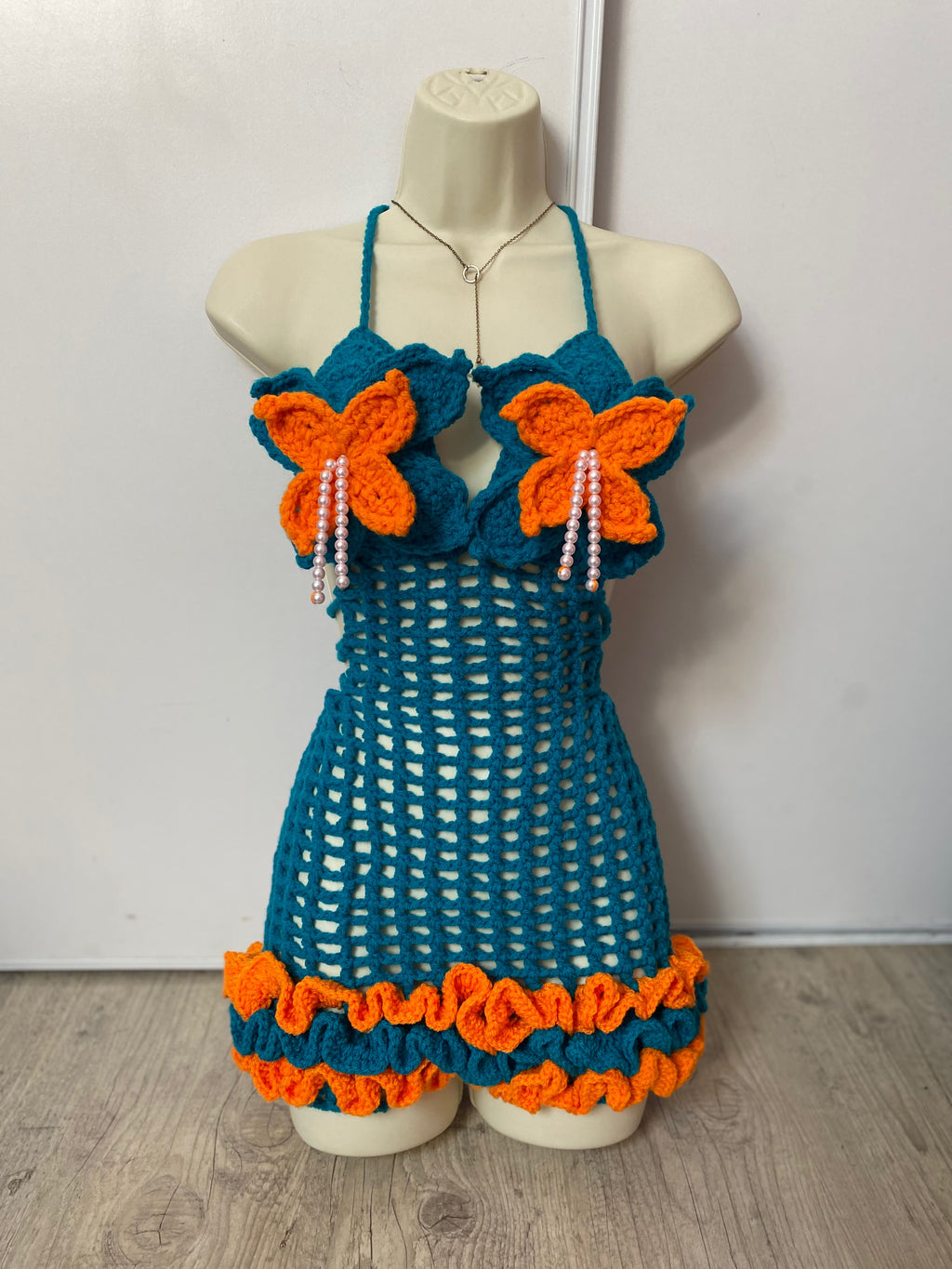 Lagoon Blossom Crochet Playsuit