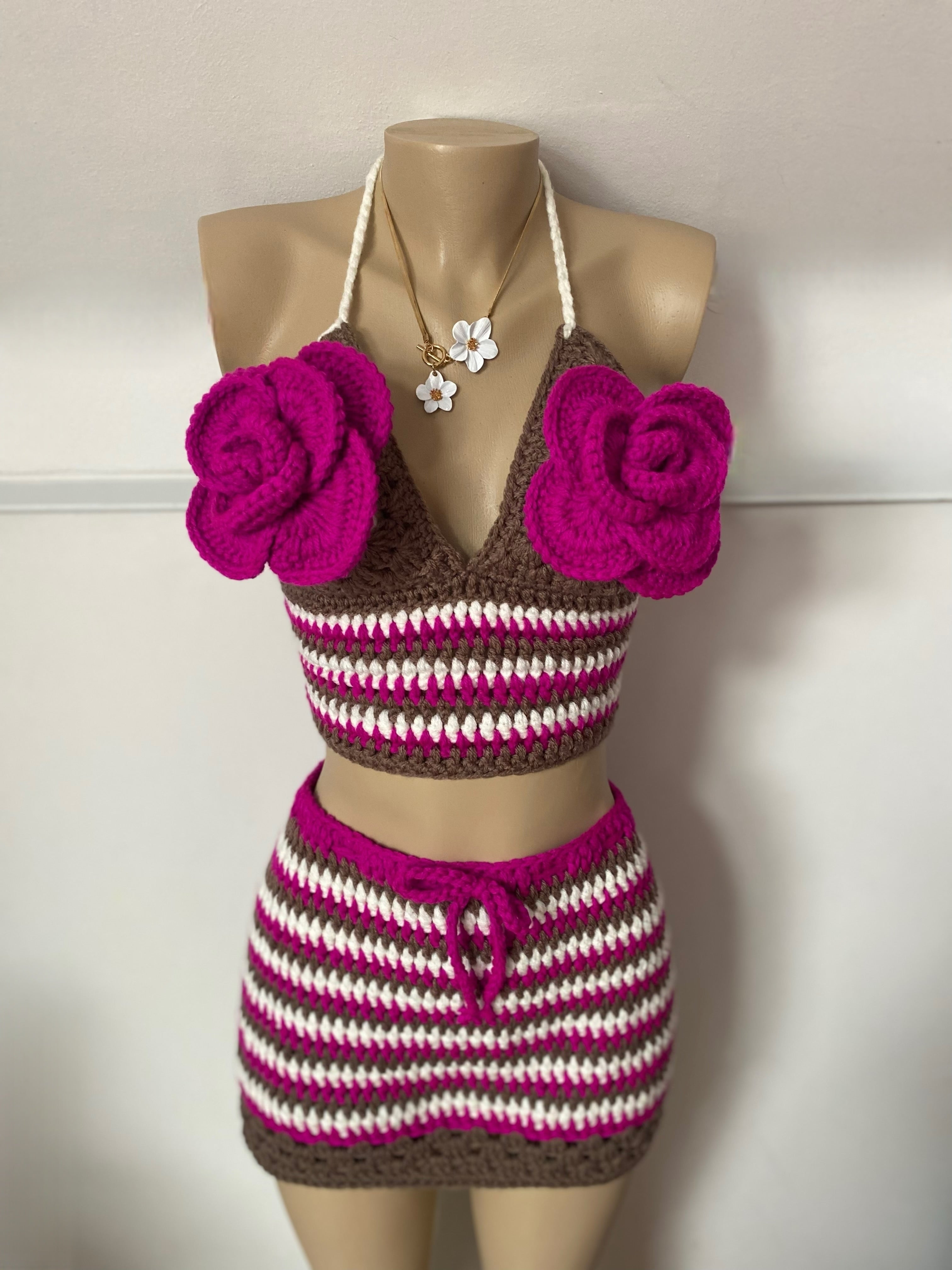 Coconut Sunset Flower Crochet Set