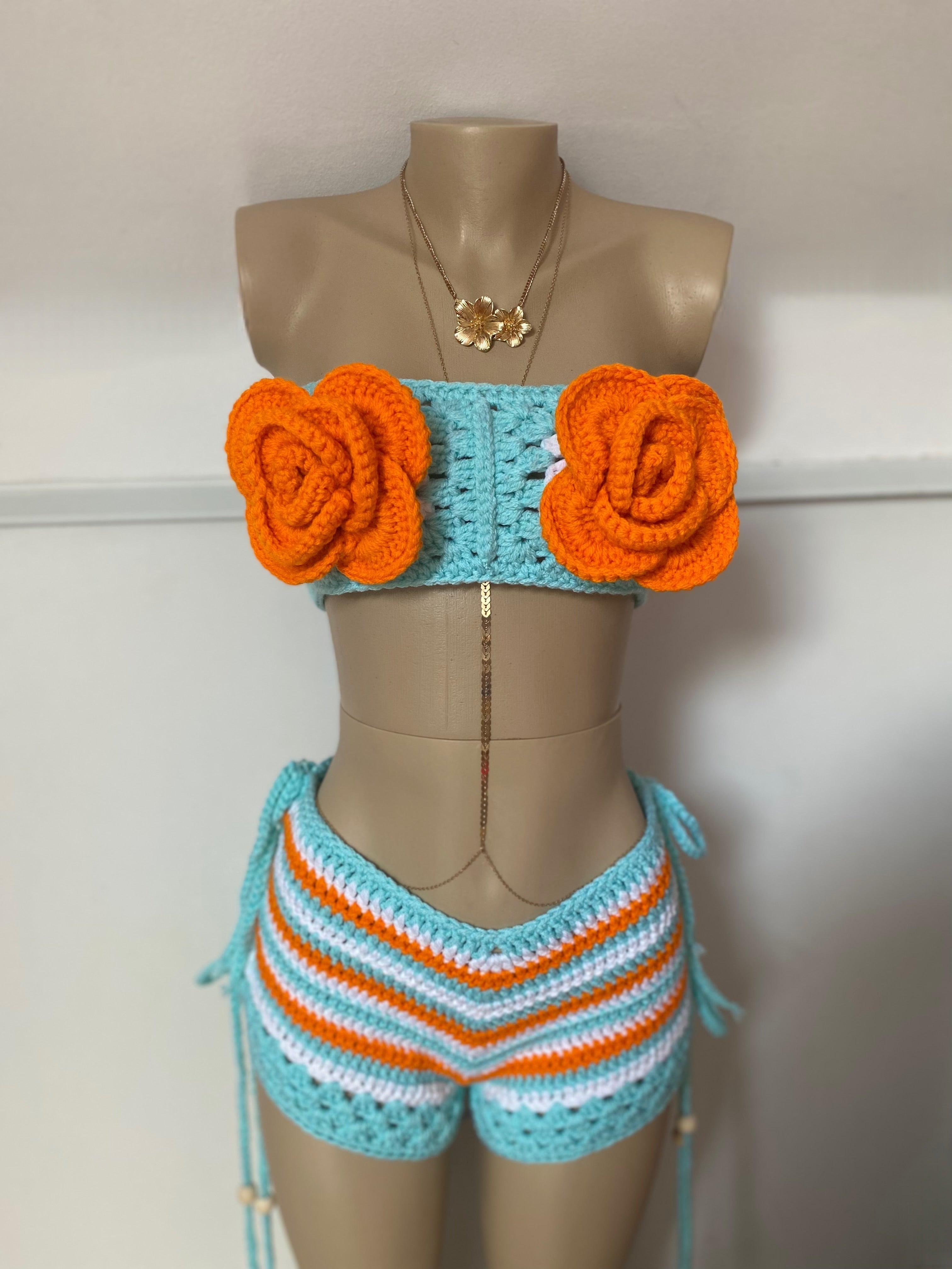 Tropical Rose Crochet Set